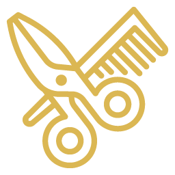 Peine con tijera icono
